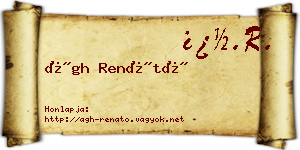 Ágh Renátó névjegykártya